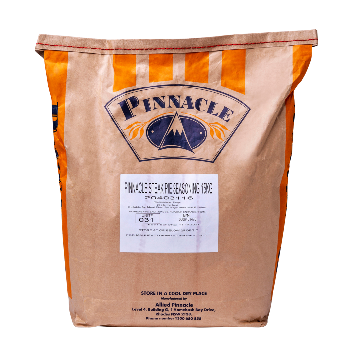 R/O AP Seasoning Steak Pie 15Kg